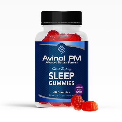 #ad Avinol PM Sleep Gummies All Natural Ingredients Great Tasting Flavor 60ct $34.99
