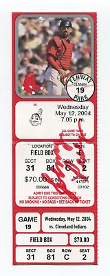 #ad Johnny Pesky Signed Boston Red Sox Ticket Stub May 12 2004 Autographed Fenway $20.00