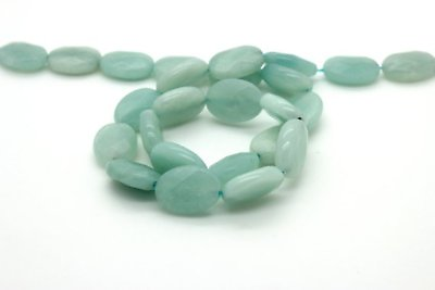 #ad Natural Amazonite Flat Smooth Faceted Oval Loose Gemstone Beads PGS98 $21.32