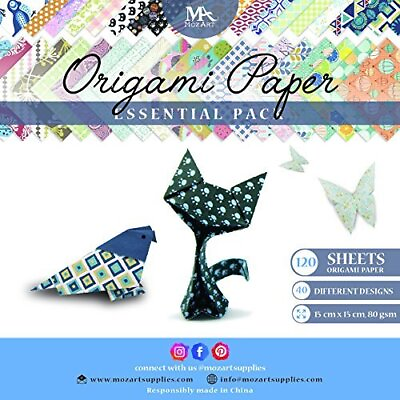 #ad Origami Paper Set 120 Sheets Traditional Japanese Folding Papers Including F $19.36