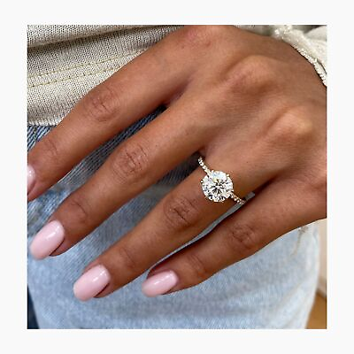 #ad IGI Certified Round Diamond Engagement Ring VS1 F 3.22 Ct Pave 18K White Gold $3989.99