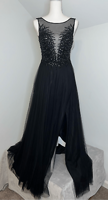 #ad BASIX Black Label Evening Dress Beaded Women’s 0 $199.00