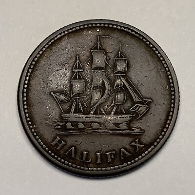 #ad 1815 Halifax Half Penny Token $55.00