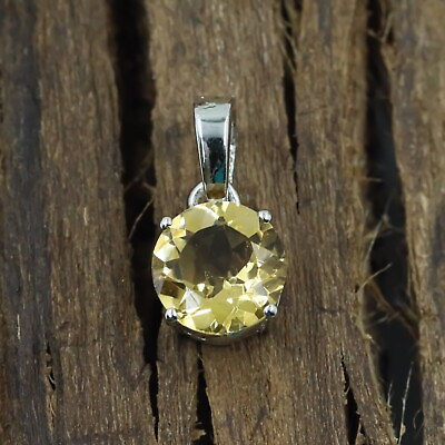 #ad Gift For Women Jewelry Pendant 925 Sterling Silver Natural Citrine Gemstone $24.35