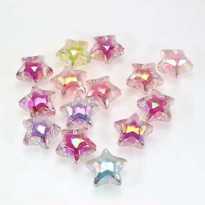 #ad 25 Mixed Color Luster AB Acrylic Star Chunky Beads 20mm quot;Bead inside Beadquot; $3.25