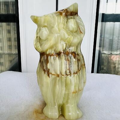 #ad Natural Polished Afghan Jade Owl Carving Crystal Mineral Reike Healing 604G $69.99