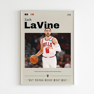 #ad Zach LaVine poster Chicago Bulls art Basketball print LaVine Bulls print $45.90