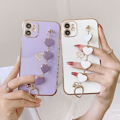 #ad For iPhone 14 Pro Max 13 12 11 Cute Love Strap Shockproof Women Slim Phone Case $9.76