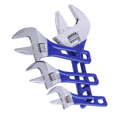 #ad 4 5 6 8 Inch Wide Jaw Opening Light Weight Stubby Adjustable Wrench Metric Tool $13.99