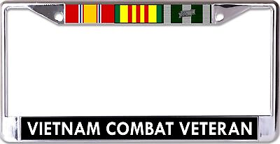 #ad Vietnam Combat Veteran Chrome License Plate Frame $22.98