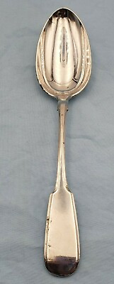 #ad Vintage Russian 84 Silver Serving Spoon w Fiddle Style Pattern #7137 $99.00