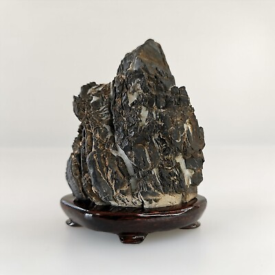 #ad Suiseki Mountain and waterfall Viewing Stone Bonsai Zen Japanese Abekawa 223g $120.00