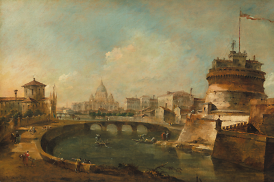 #ad Fanciful View of the Castel Sant#x27;Angelo Rome Francesco Guardi 1785 Art $155.95