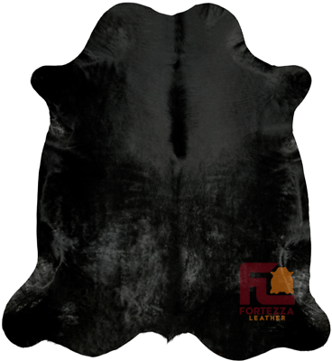#ad Cowhide Rug Solid Black Premium Quality Large 6#x27; x 7#x27; $155.00