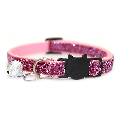 #ad Bling Cat Collar Festive No Deformation Kitty Sequin Collar with Bell Fabric $6.97