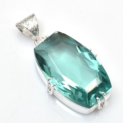 #ad #ad Beautiful Aquamarine Gemstone Handmade Pendant Jewelry Party Wear 1.8quot; NP 104 $4.99