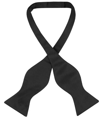 #ad Vesuvio Napoli SELF TIE Bow Tie Solid BLACK Color Mens BowTie $13.95