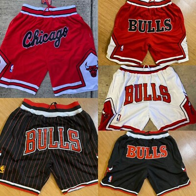 #ad Chicago Bulls Men#x27;s Jus Don Red or Pinstripe Basketball Shorts $36.99