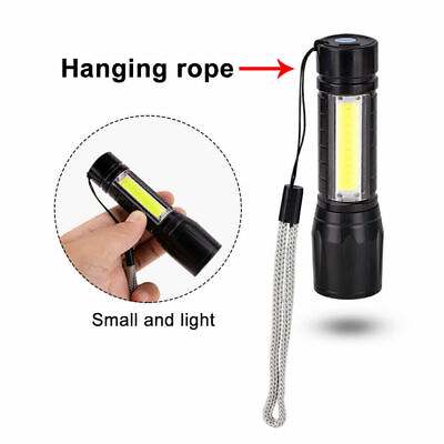 #ad XPE COB LED 3 Modes Mini Flashlight USB Rechargeable Tactical Torch Zoom Lamp $5.84