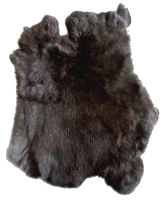 #ad 10 NATURAL BLACK GENUINE RABBIT SKIN wholesale buk lot hide fur pelt bunny $71.80