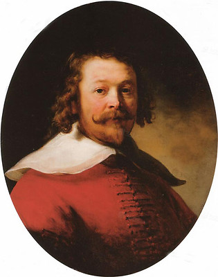#ad Oil Rembrandt Netherlands Portrait of a bearded man bust length in a red doublet $69.29