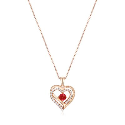 #ad Forever Love Heart Pendant Necklaces for Women 925 Sterling Silver with Birth... $55.37