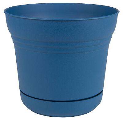 #ad Bloem SP1033 Classic Blue Saturn Plastic Planter 10 in. with Saucer Pack of 6 $48.09
