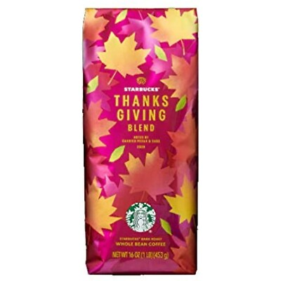 #ad Starbucks Thanksgiving Blend 2021 Whole Bean 16 oz Notes of Candied Pecan amp; Sage $17.99