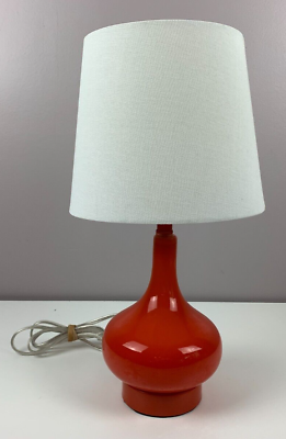 #ad Safavieh Amy 13quot; Table Lamp Orange Glass White Shade New York 2019 Modern WORKS $39.96