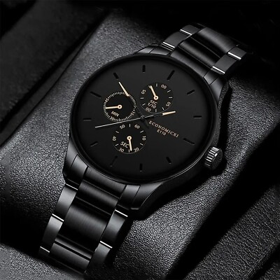#ad Men Stainless Steel Casual Round Dial Quartz Watch Brand New Fast Free Shipping $14.89