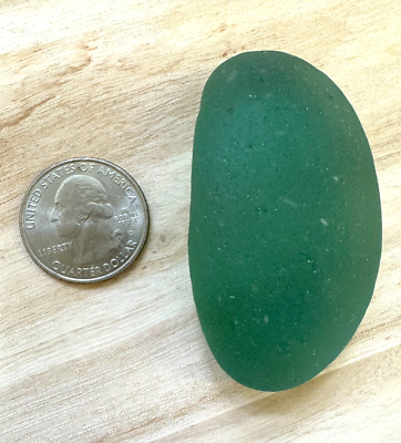 #ad Genuine sea glass surf tumbled. VERY large rare teal shade. Collector piece $90.00