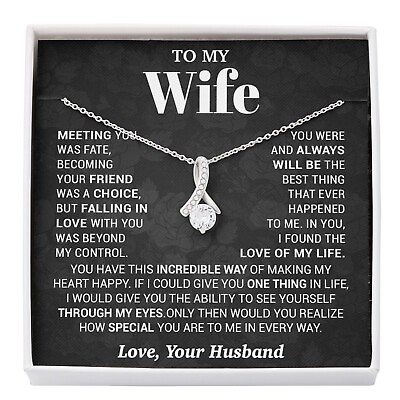 #ad To My Wife Necklace Meeting You Was Fate Love Your Husband Best Necklace $34.99