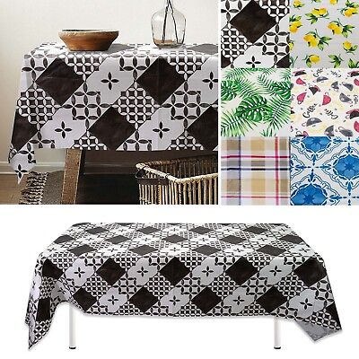 #ad #ad Rectangle Vinyl Flannel Backed Tablecloths Heavy Duty Waterproof Table Cover $12.99