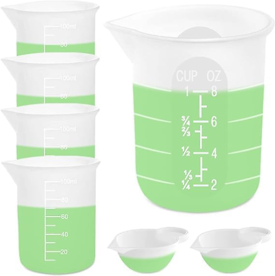#ad 7 Pcs Silicone Measuring Cups Kits 1 Pc 250Ml Silicone Cups 4 Pcs 100Ml Non St $8.22