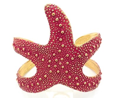 #ad Starfish Cuff Bracelet Mixed Artistic Style Women Dark Pink Magenta NEW $17.97