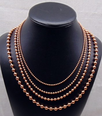 #ad 4 COPPER Necklaces Graduated Ball Sizes from 2.4 to 6.3mm All 24quot; Length $18.26