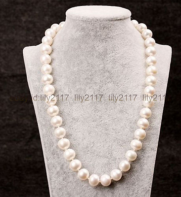 #ad AAA 25quot; ROUND Natural 9 10mm Cultured Freshwater White Pearl Necklace $16.99