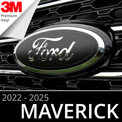 #ad 2022 2025 Ford Maverick Logo Emblem Insert Overlay Decals MATTE BLACK Set of 2 $22.99