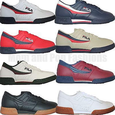 #ad Mens Fila Original Fitness Classic Retro Casual Athletic Shoes White Navy Red $49.90