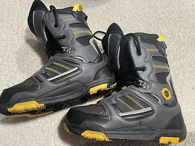 #ad Ski doo Holeshot BRP snowmobile boots 4441322809 size 8 lace up black yellow $199.99