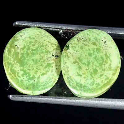 #ad 5.40Cts Natural Tibetan Turquoise Pair Oval Cabochon Loose Gemstones $7.99