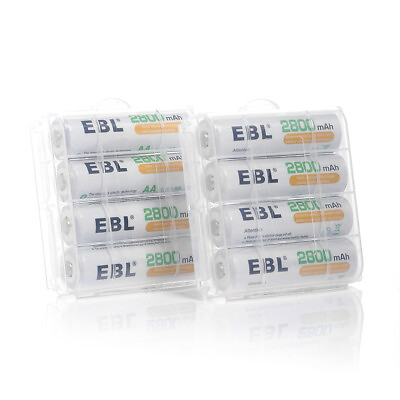 #ad EBL Lot AA AAA Rechargeable Batteries 2800mAh 2300mAh 1100mAh 800mAh NI MH Box $15.99