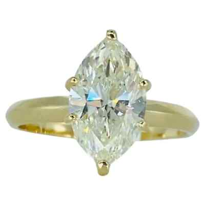 #ad GIA Certified 2.40 Carat L SI2 Marquise Cut Diamond Solitaire Ring 14k $26100.00