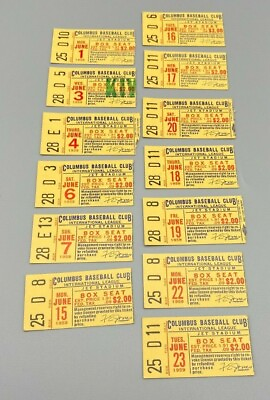 #ad 13 Vintage 1959 Columbus Jets Minor League Baseball Ticket stubs $24.99