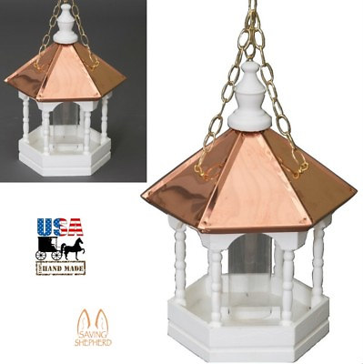 #ad 22” COPPER TOP BIRD FEEDER Hanging Gazebo with Spindles Amish Handmade in USA $227.99