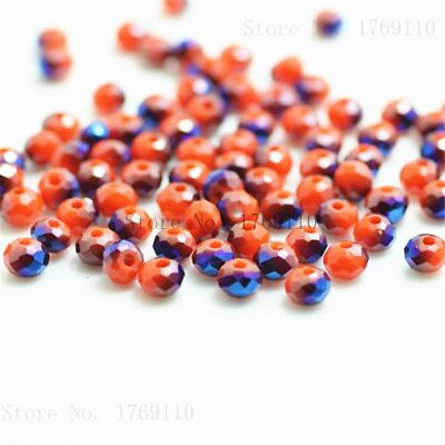 #ad Faceted Crystal Glass Bead Loose Spacer Round Beads Jewelry Making 3x4mm 125Pcs $8.70