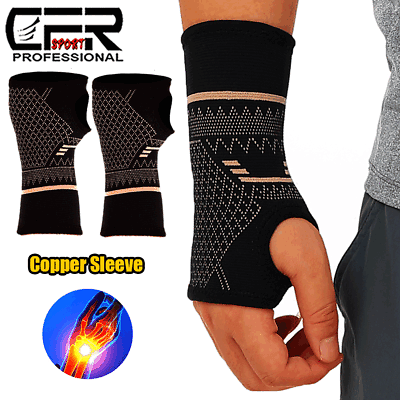 #ad Copper Wrist Hand Support Brace Splint Carpal Tunnel Sprain Arthritis Sports $18.29