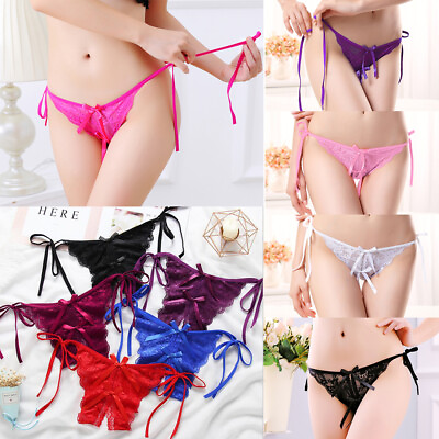 #ad Women Sexy Lingerie Lace V string Lady Briefs Panties Underwear Thongs G string $4.99