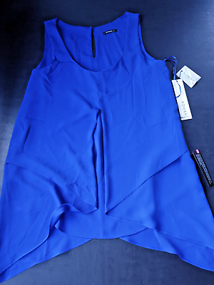 #ad Roman Ladies Womens Blue Asymmetric Top Size 10 r.r.p £22 GBP 15.00