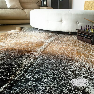 #ad Real Cowhide Rug in Multicolor Speckled Large 6#x27; x 7#x27; $168.00